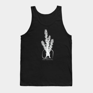 Botanical Herb Plant Rosemary Vintage White Tank Top